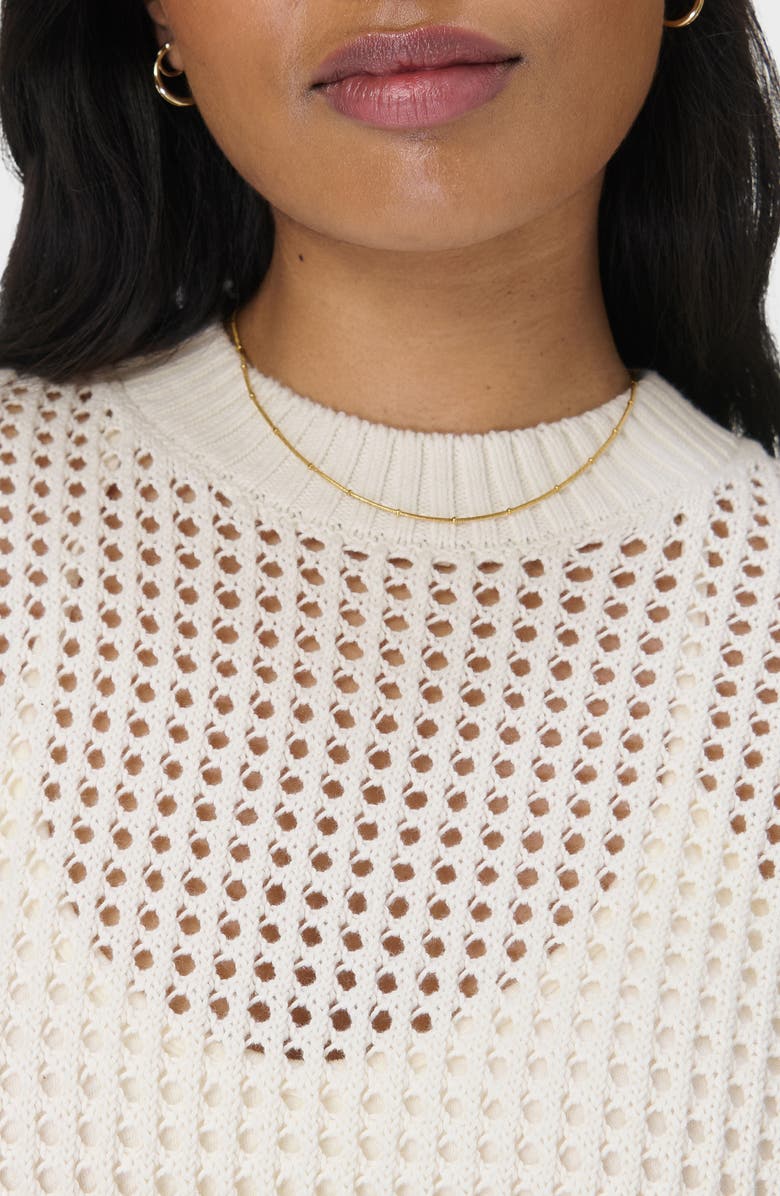 Sweaty Betty Tides High Whipstitch Open Knit Sweater, Alternate, color, Lily White