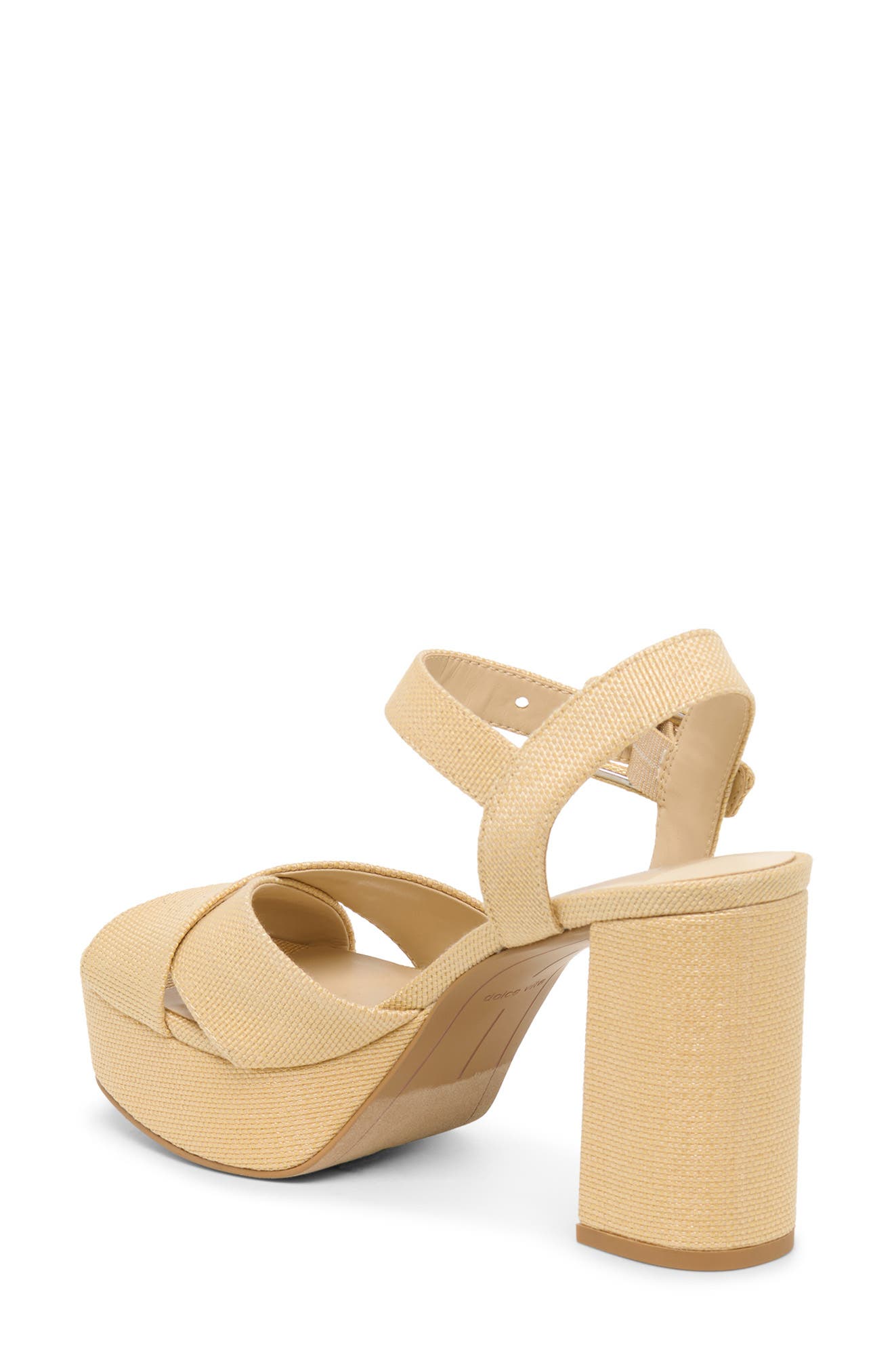 Dolce Vita Ciara Platform Ankle Strap Sandal, Alternate, color, Light Natural Raffia