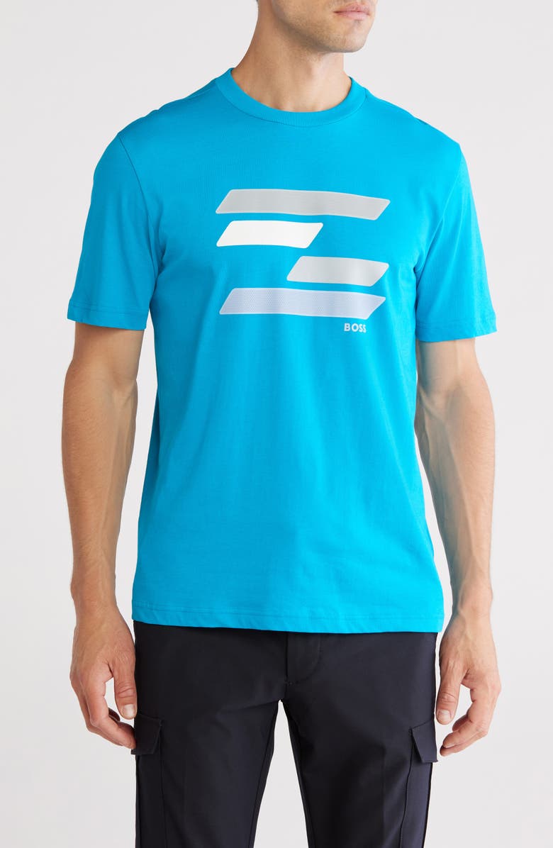 BOSS Logo Graphic T-Shirt, Main, color, Aqua