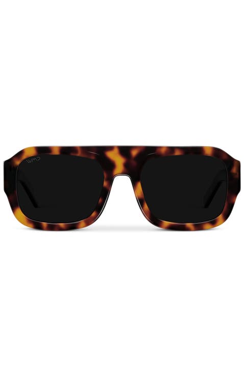 Harlee - 54mm Rectangular Aviator Polarized Sunglasses