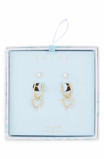 Assorted 2-Pack Cubic Zirconia & Open Heart Drop Earrings