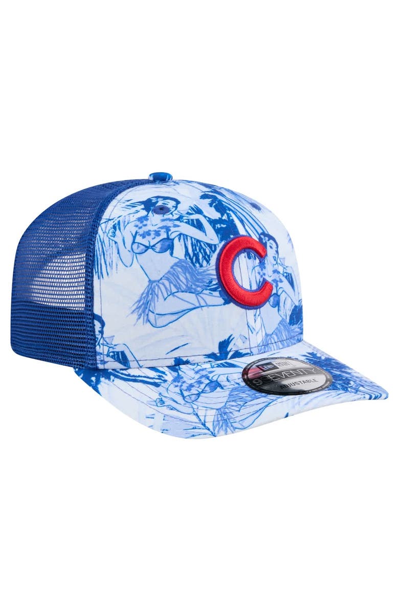 New Era Men's New Era Royal Chicago Cubs Hula Trucker 9SEVENTY Adjustable Hat, Alternate, color, 