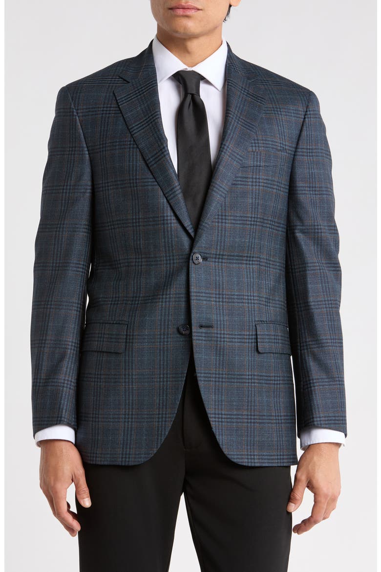 Flynn Classic Plaid Wool Sport Coat, Main, color, GREEN