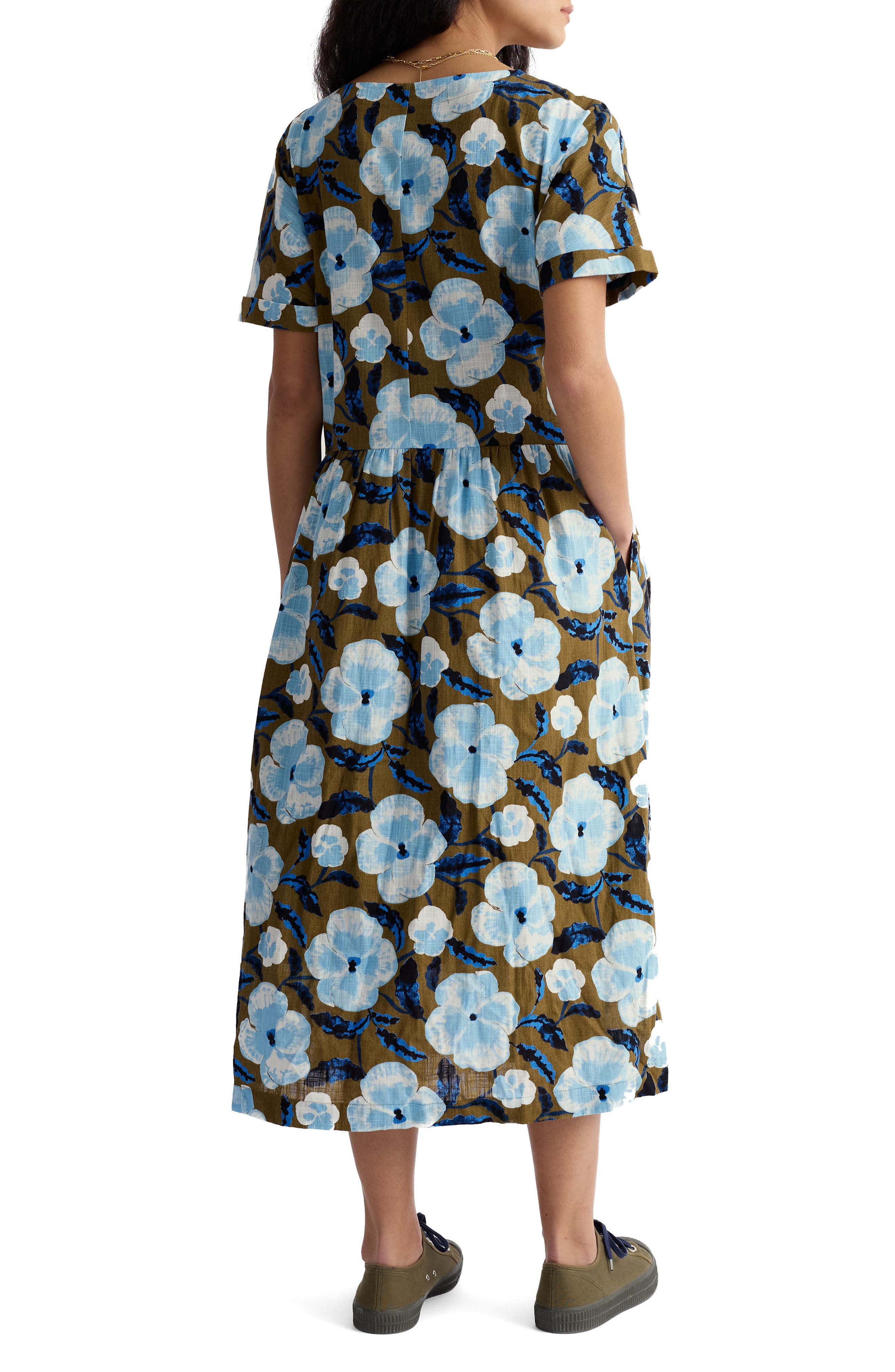 Seasalt Cornwall Brouse Floral Print Organic Cotton Midi Dress (Women ...