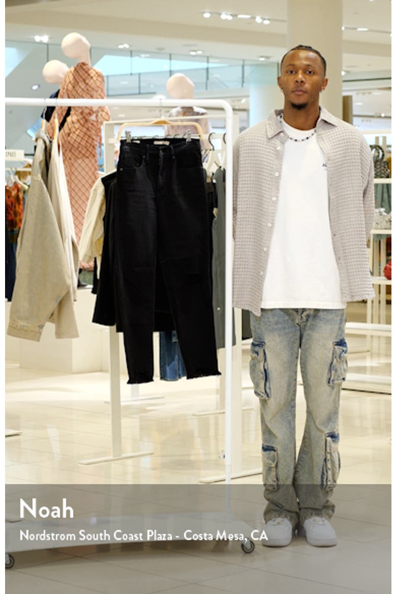 Levi's® Ripped High Rise Straight Leg Crop Raw Hem Jeans video
