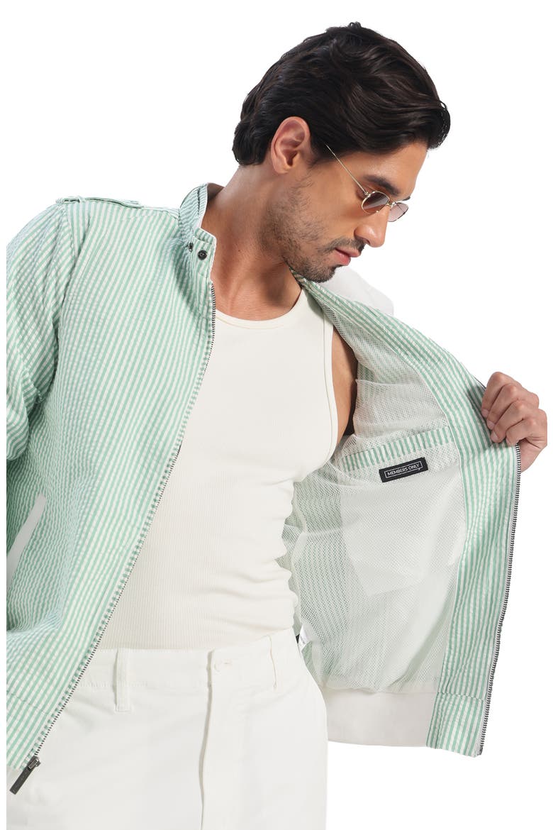 Men's Seersucker Iconic Racer Jacket, Alternate, color, Green