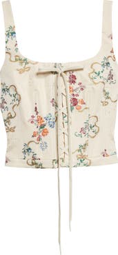 McQueen Distressed Floral Corset Top