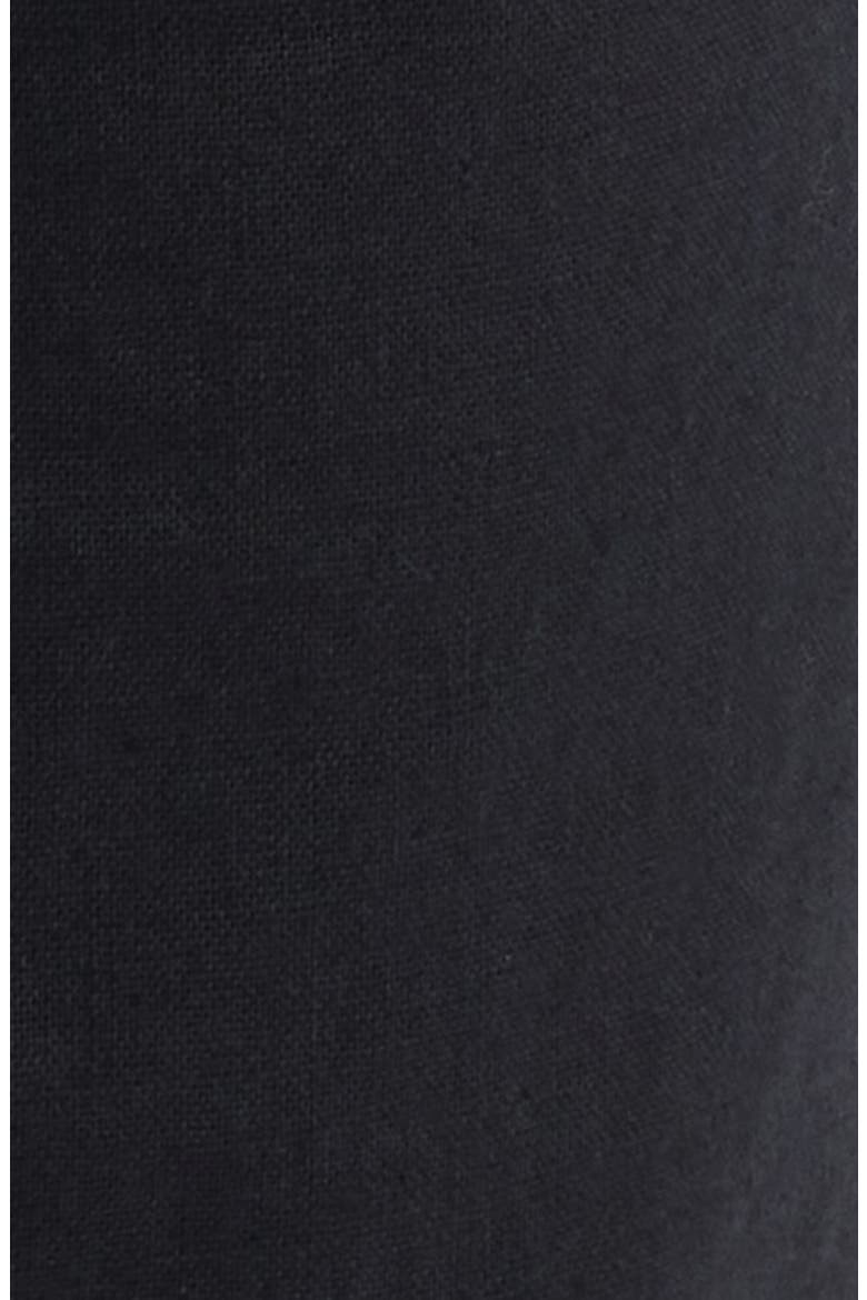 Pleated Cotton & Linen Straight Leg Pants, Alternate, color, BLACK