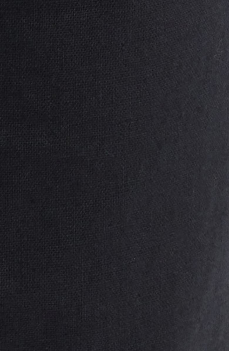 Berle Pleated Cotton & Linen Straight Leg Pants, Alternate, color, Black