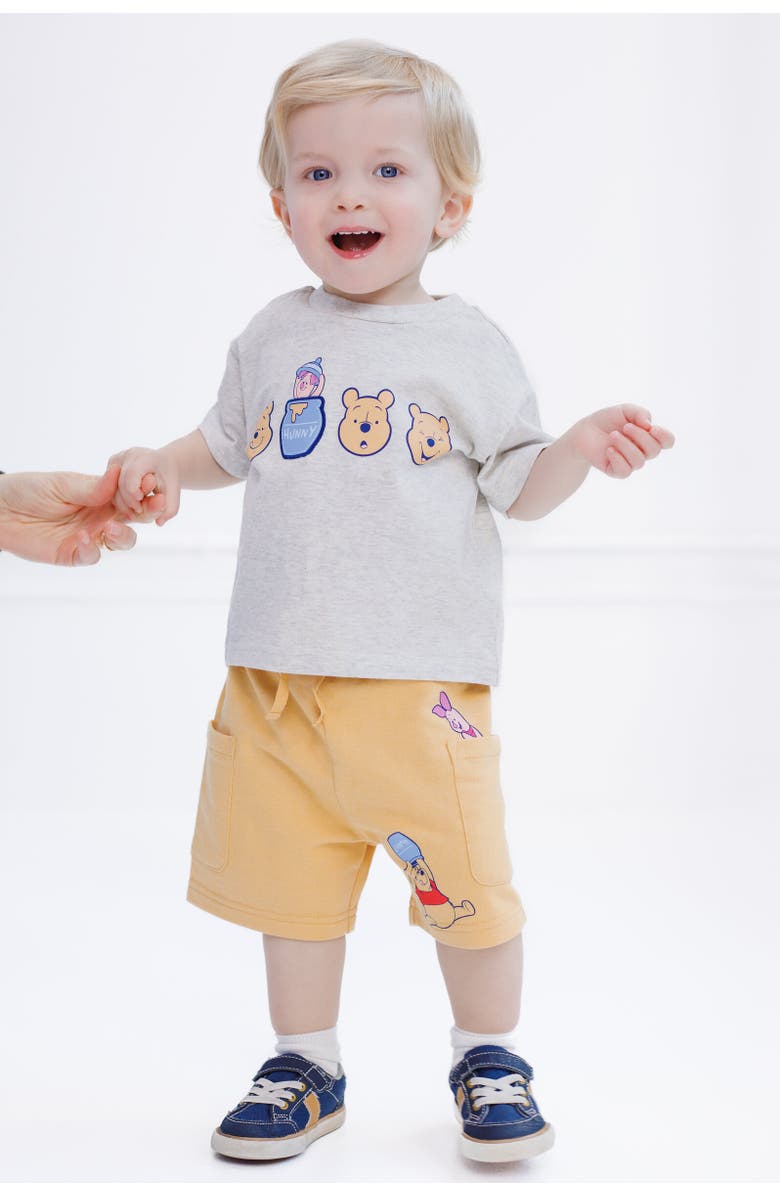 Disney T-Shirt & French Terry Shorts Set, Alternate, color, Winnie The Pooh Beige