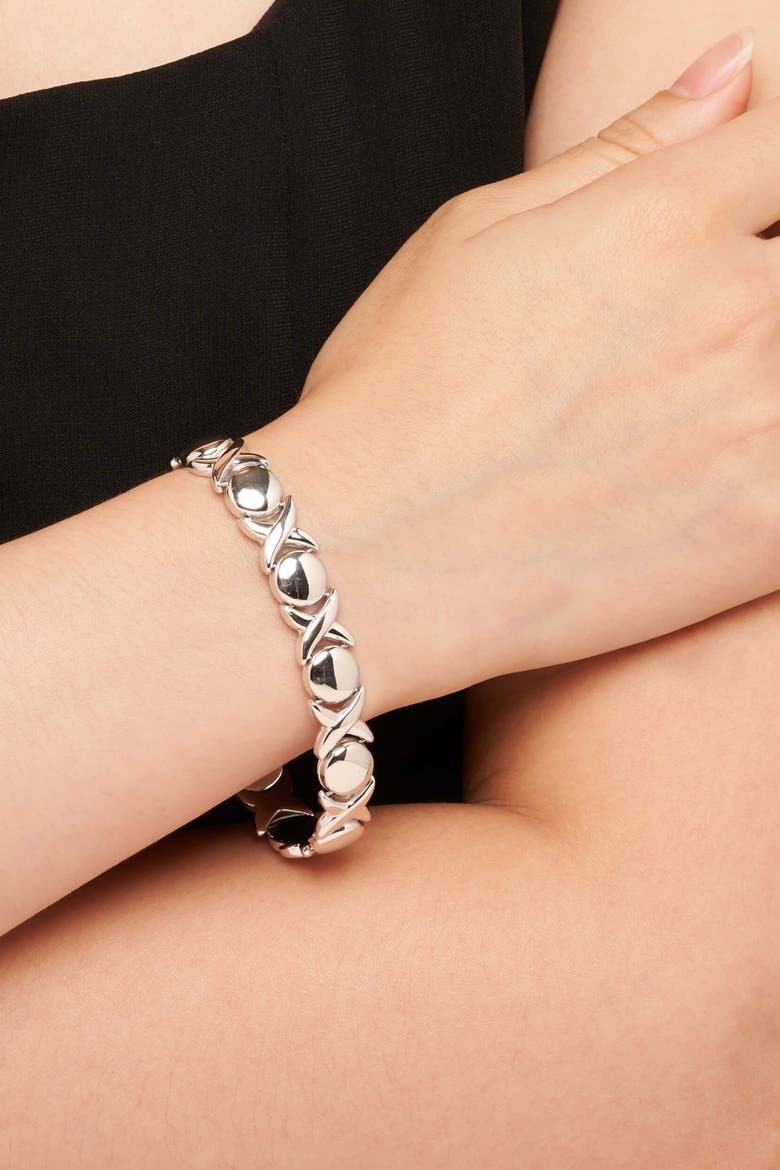 Sterling Silver Hugs and Kisses Bracelet, Alternate, color, Sterling Silver