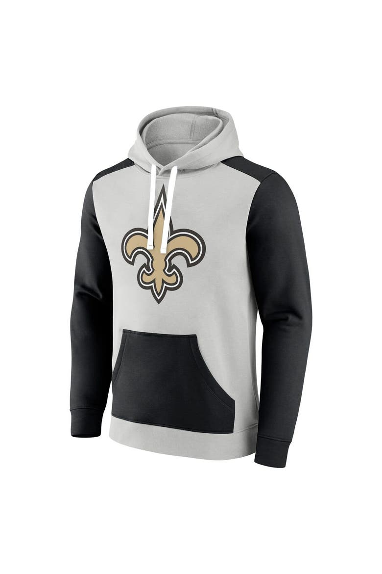Men's Fanatics Branded Silver/Black New Orleans Saints Big & Tall Team Fleece Pullover Hoodie, Alternate, color, Silver
