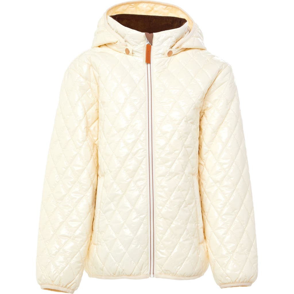 Northern Classics Shiny Quilted Puffer Jacket In Gold