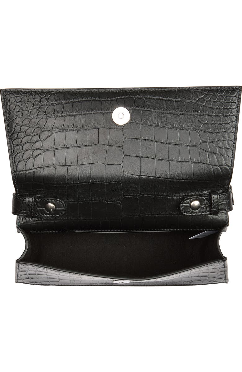 McQueen Mini Jewelled Shoulder Bag, Alternate, color, Black/ Silver