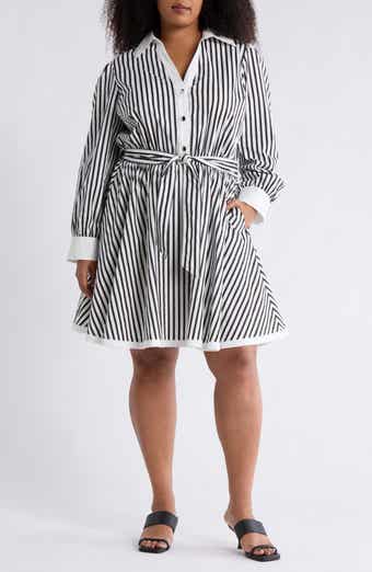 BY DESIGN Candy Stripe Long Sleeve Shirtdress