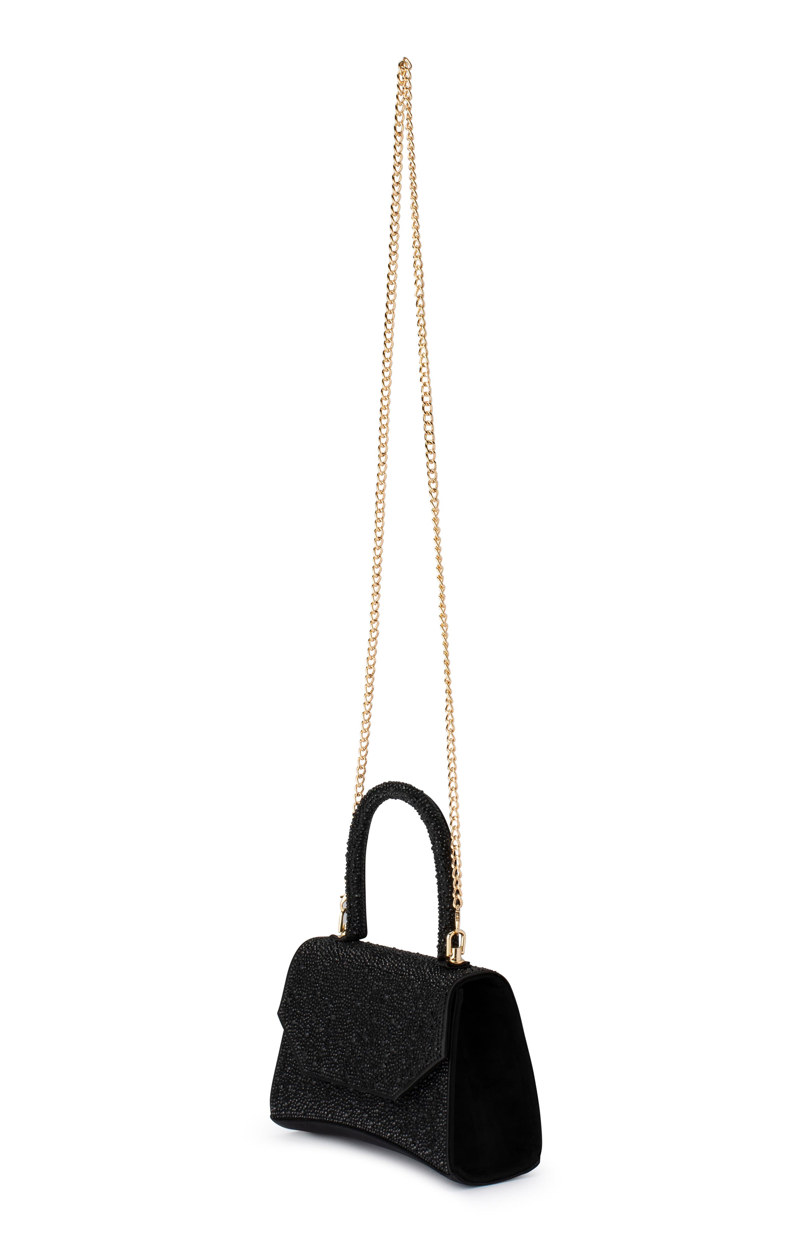 Olga Berg Kimmi Hotfix Top Handle Bag, Alternate, color, Black