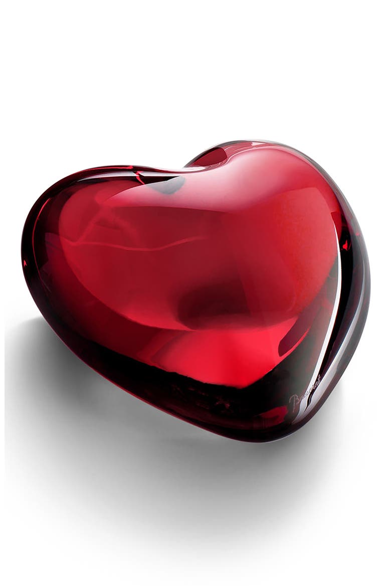 Puffed Lead Crystal Heart, Main, color, RED
