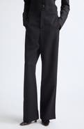 Diotima Trine Side Embroidered Wool Wide Leg Pants