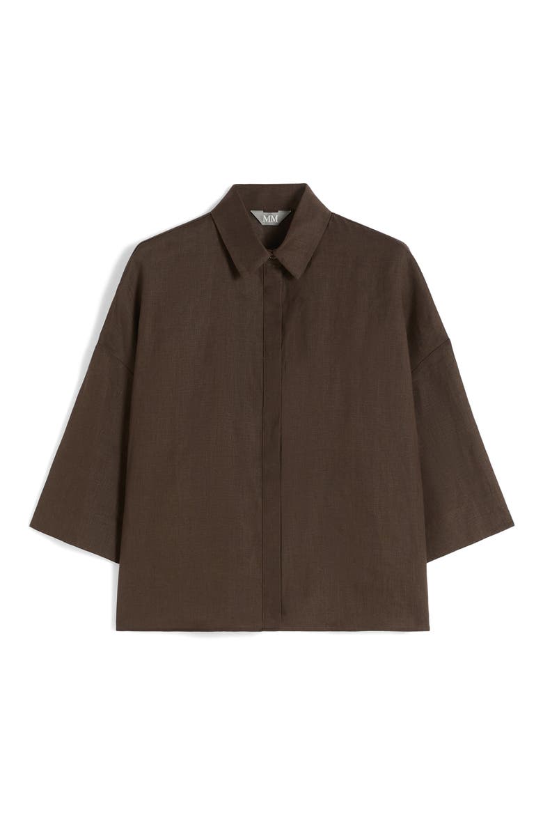 Linen Shirt, Alternate, color, DARK BROWN