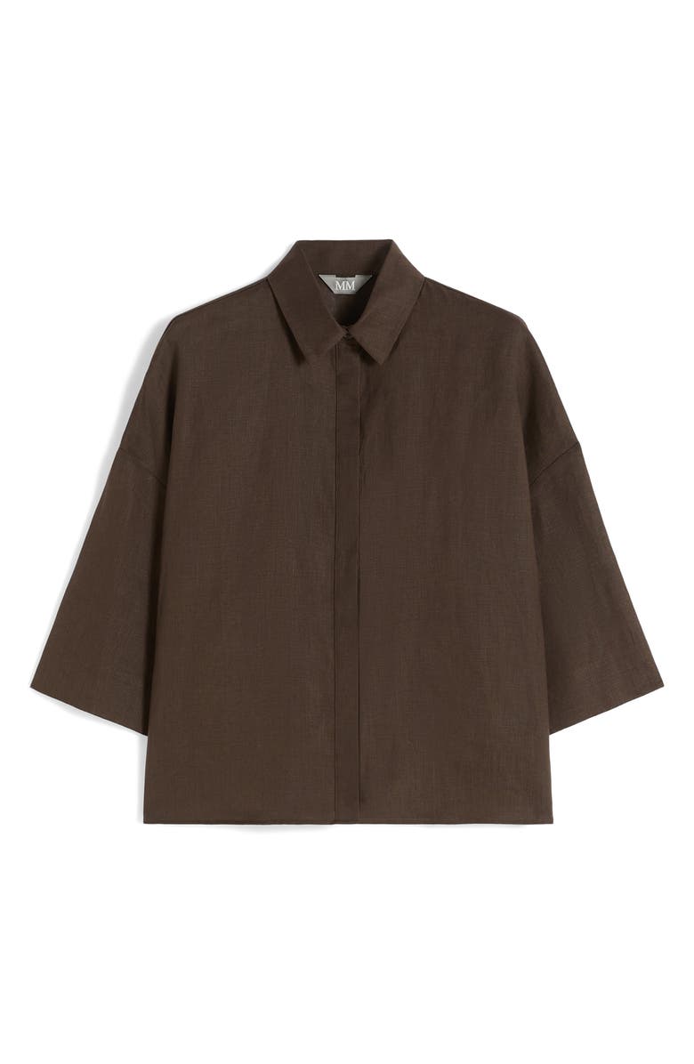 MM by Max Mara Linen Shirt, Alternate, color, Dark Brown