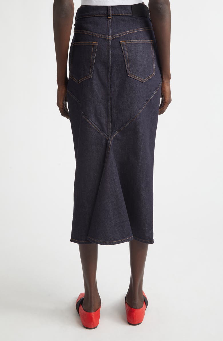 Givenchy Kick Back Denim Midi Skirt, Alternate, color, Dark Blue