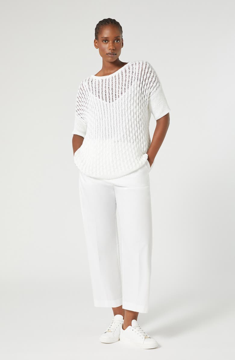 Marina Rinaldi Ramo Cotton Ankle Pants, Alternate, color, Optical White