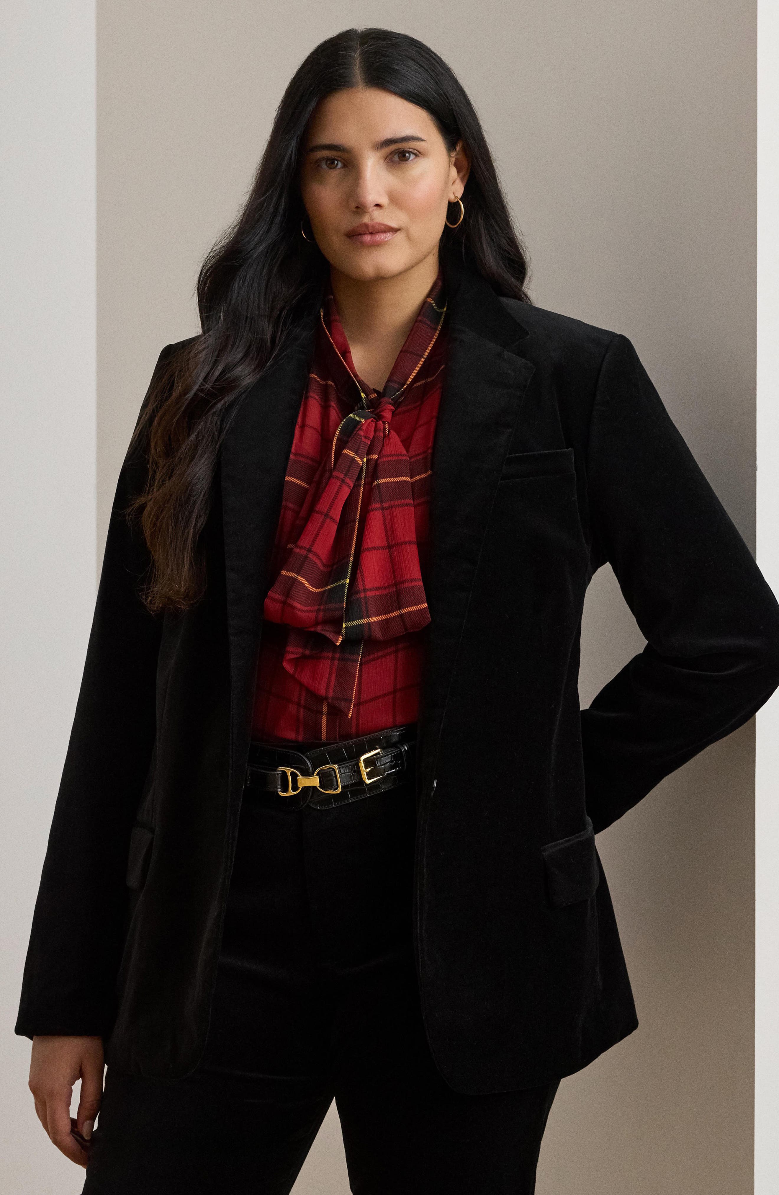 Stretch Velvet Blazer - image 2