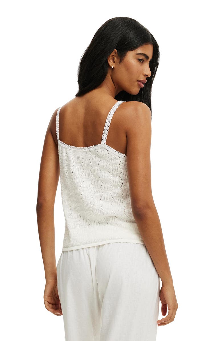 Cotton On Women's Knit Button Through Cami, Alternate, color, Porcelain