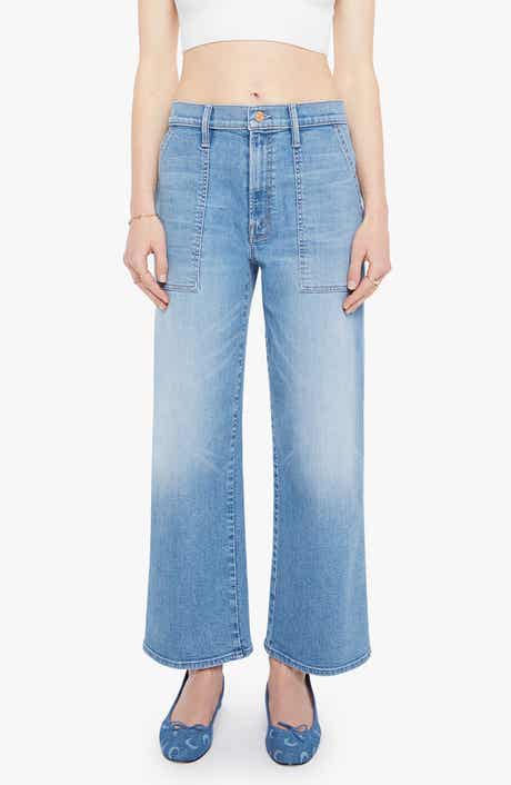 MOTHER The Stitch Up Maven Flood High Waist Ankle Wide Leg Jeans