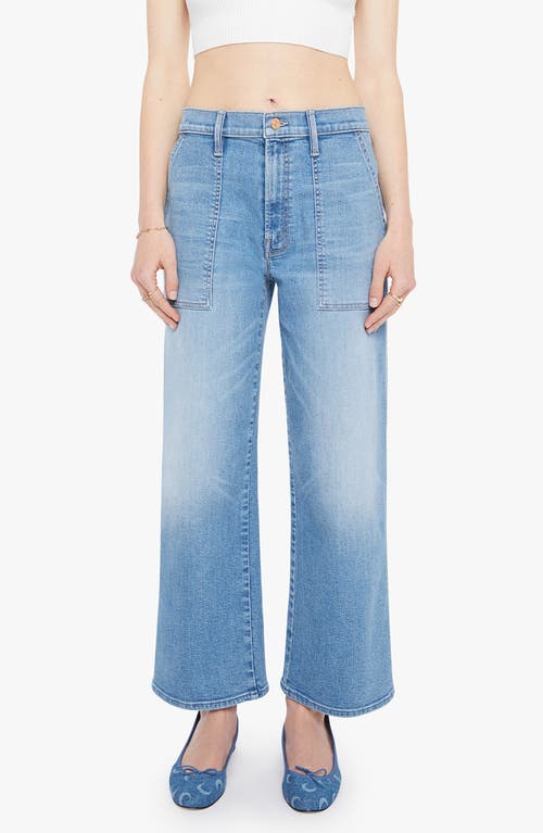 Mother The Stitch Up Maven Flood High Waist Ankle Wide Leg Jeans In Blue