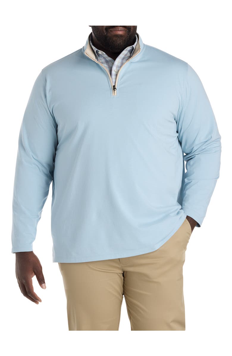 Oak Hill by DXL Big & Tall 1/4-Zip Performance Pullover Sweater, Main, color, Forget Me Knot