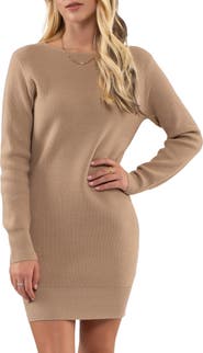 AUGUST SKY Cutout Sweater Dress