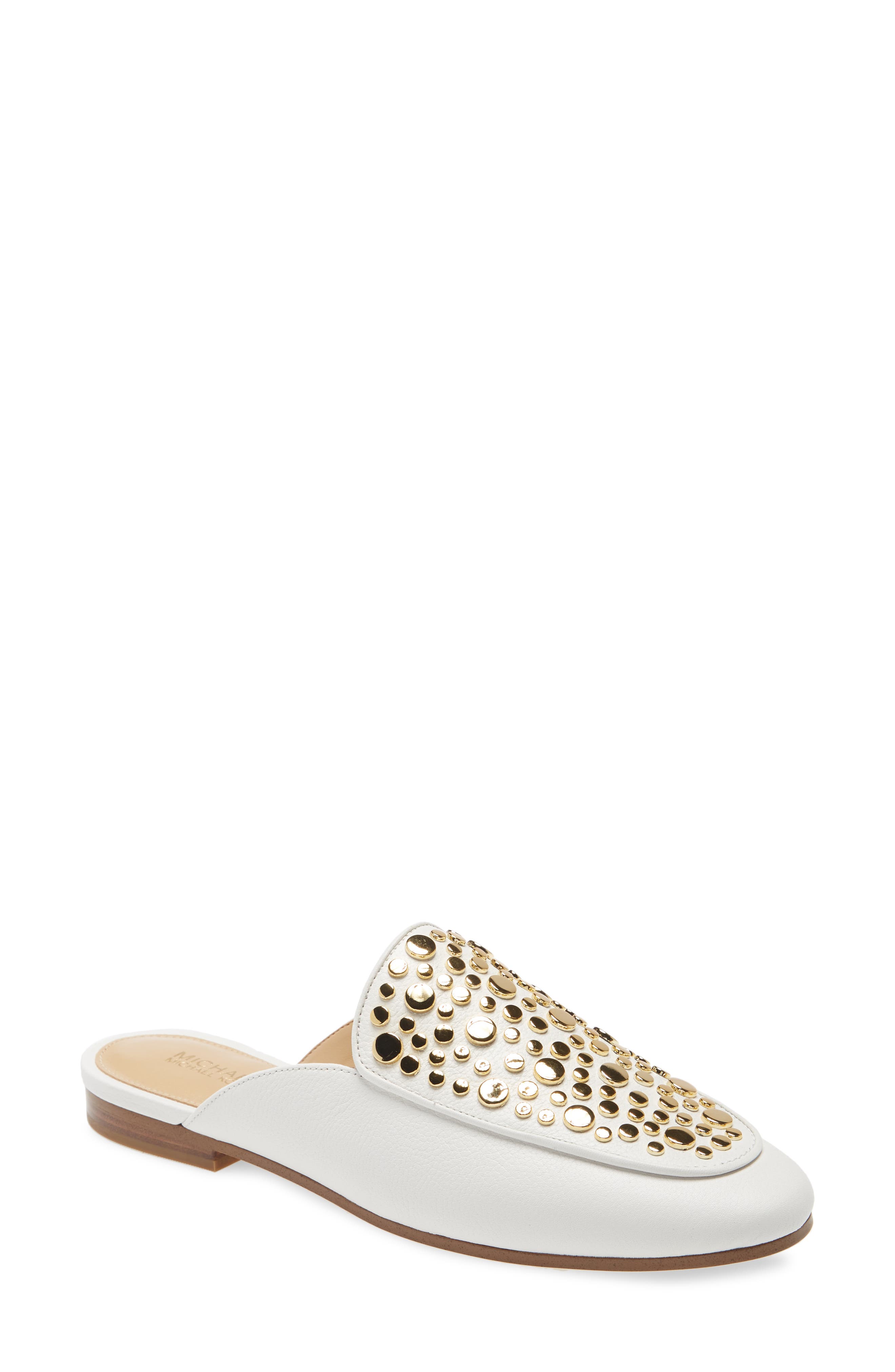 Farrow Studded Mule, Main, color, OPTIC WHITE LEATHER