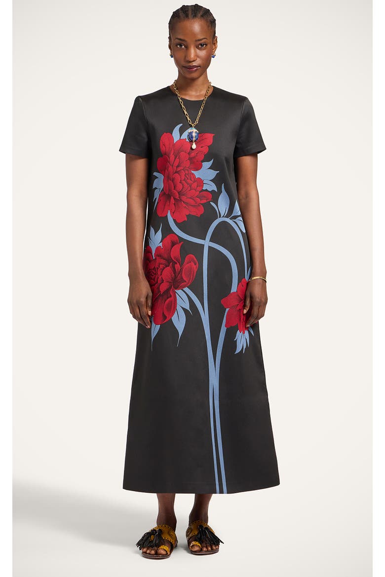 Swing Dress, Main, color, Peonies Jacquard Blue