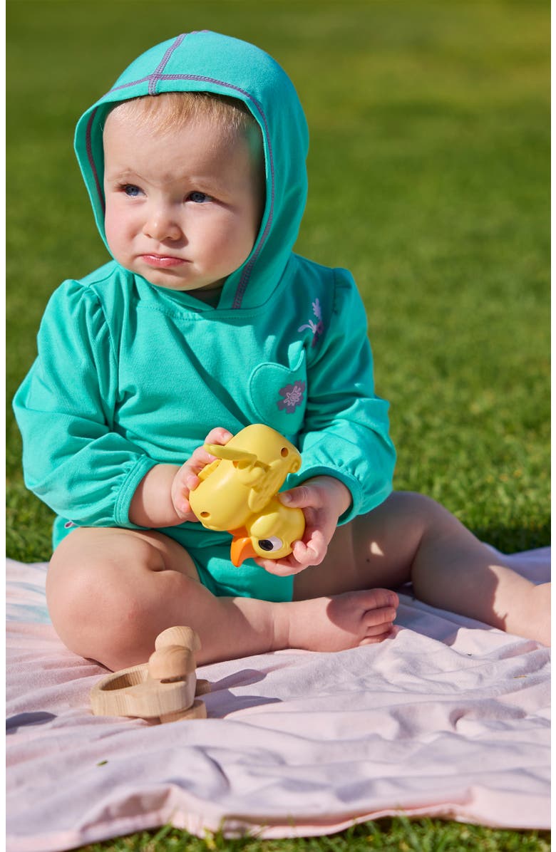 UV Skinz Hooded Sunzie, Alternate, color, Turquoise Narwhal