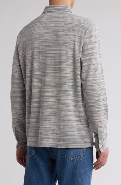 Scotch & Soda Classic Fit Space Dye Piqué Button-up Shirt In White/pastel