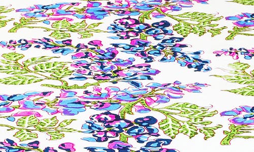 Tiramisu Bluebell Symphony Block Print Cotton Tablecloth In Purple