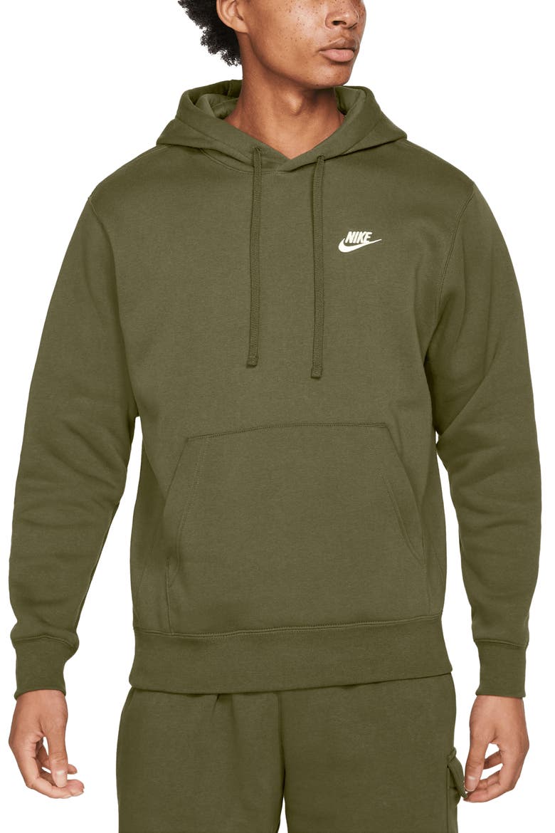 Sportswear Club Hoodie, Main, color, ROUGH GREEN/ROUGH GREEN/WHITE
