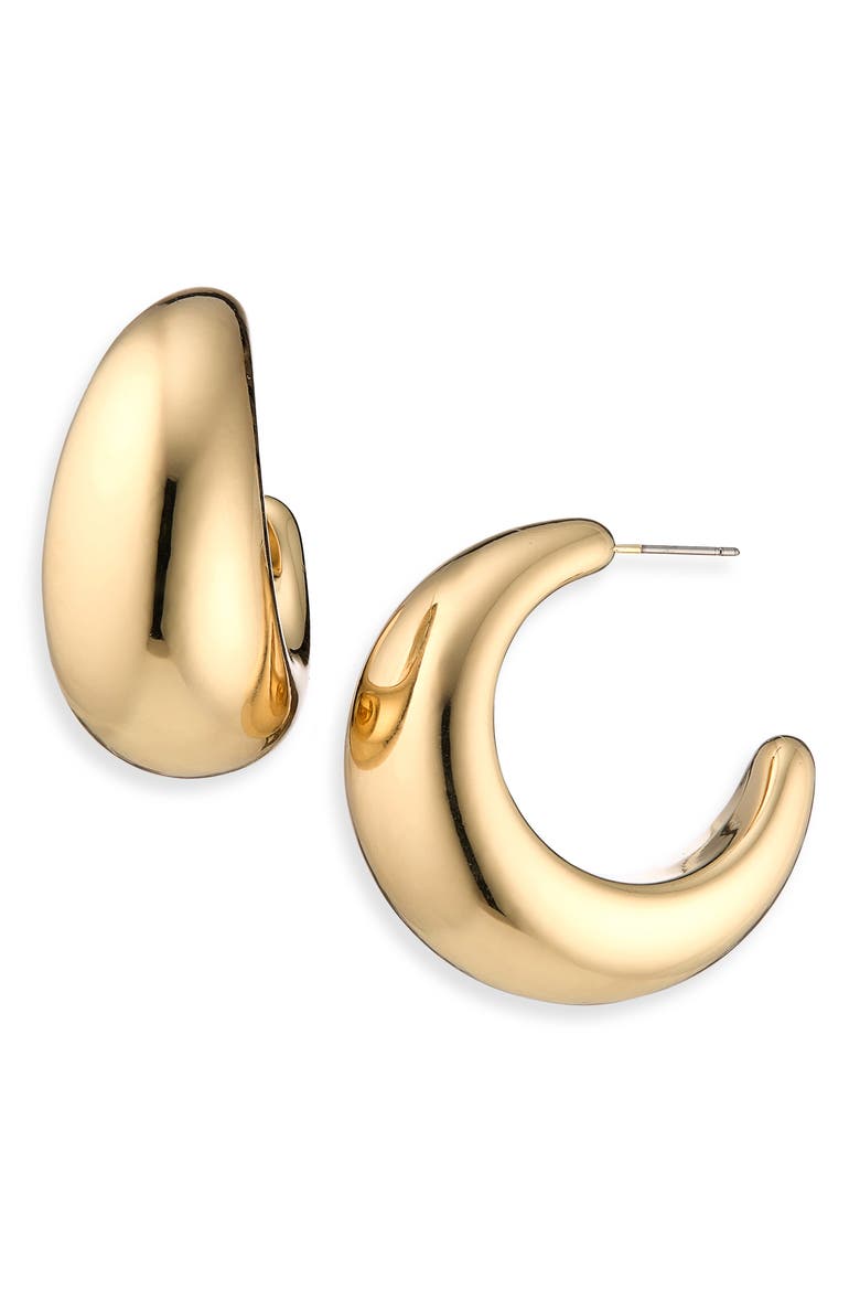 Chunky Hoop Earrings, Main, color, GOLD