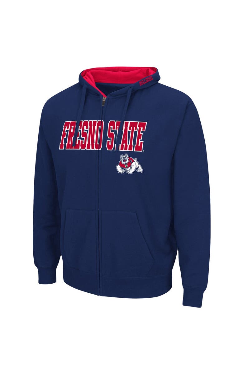 COLOSSEUM Men's Colosseum Navy Fresno State Bulldogs Arch & Logo 3.0 Full-Zip Hoodie, Alternate, color, Navy