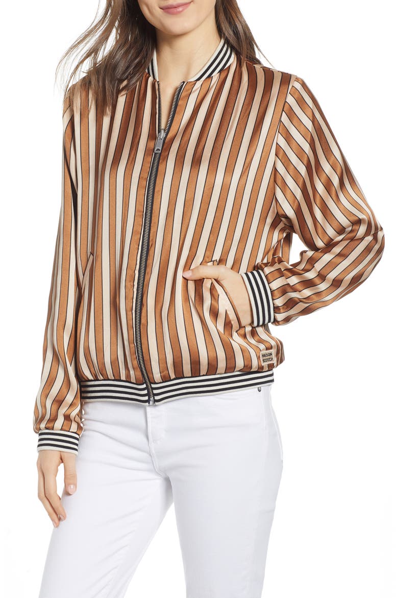 Reversible Print Satin Bomber Jacket, Alternate, color, COMBO P