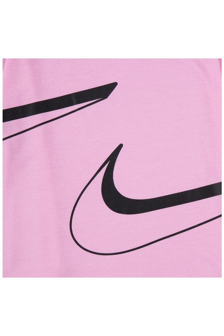 Kids' Swoosh Graphic T-Shirt & Skort Set, Alternate, color, BLACK