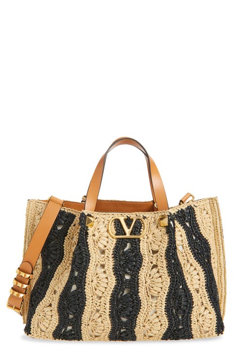 VLOGO Signature Crocheted Raffia Tote