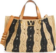 Valentino Garavani VLOGO Signature Crocheted Raffia Tote