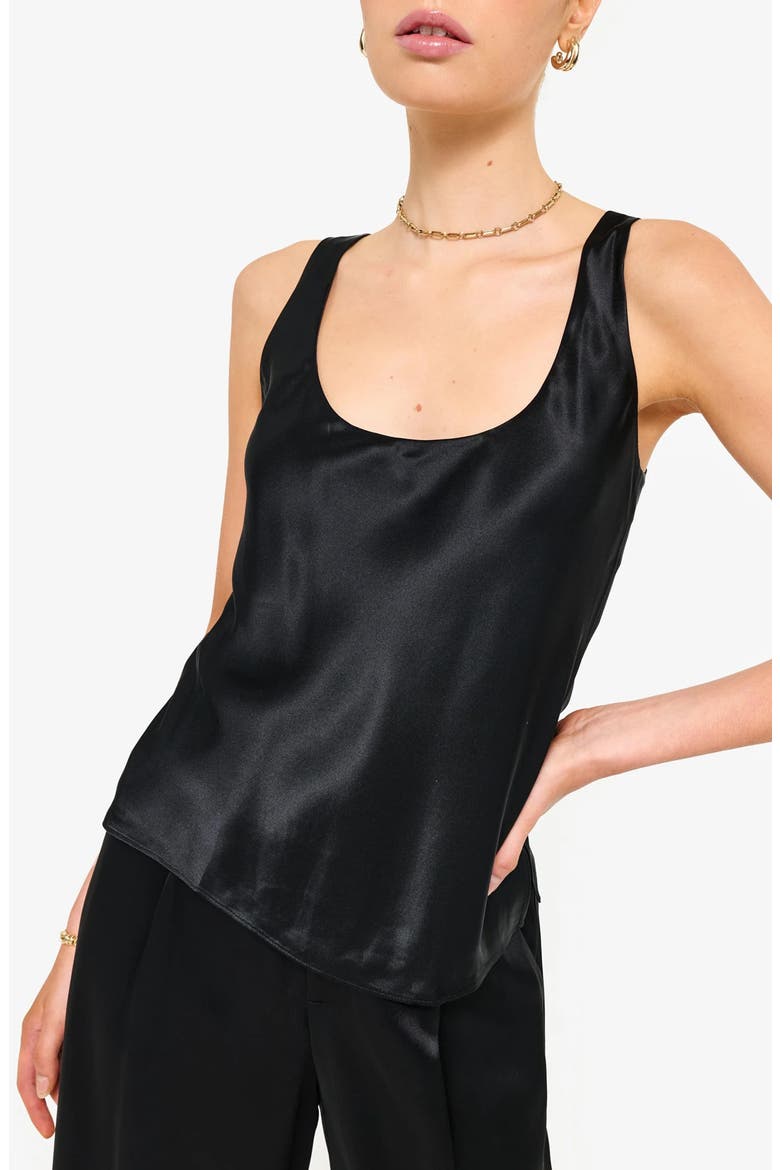 Andressa Silk Shell, Main, color, BLACK