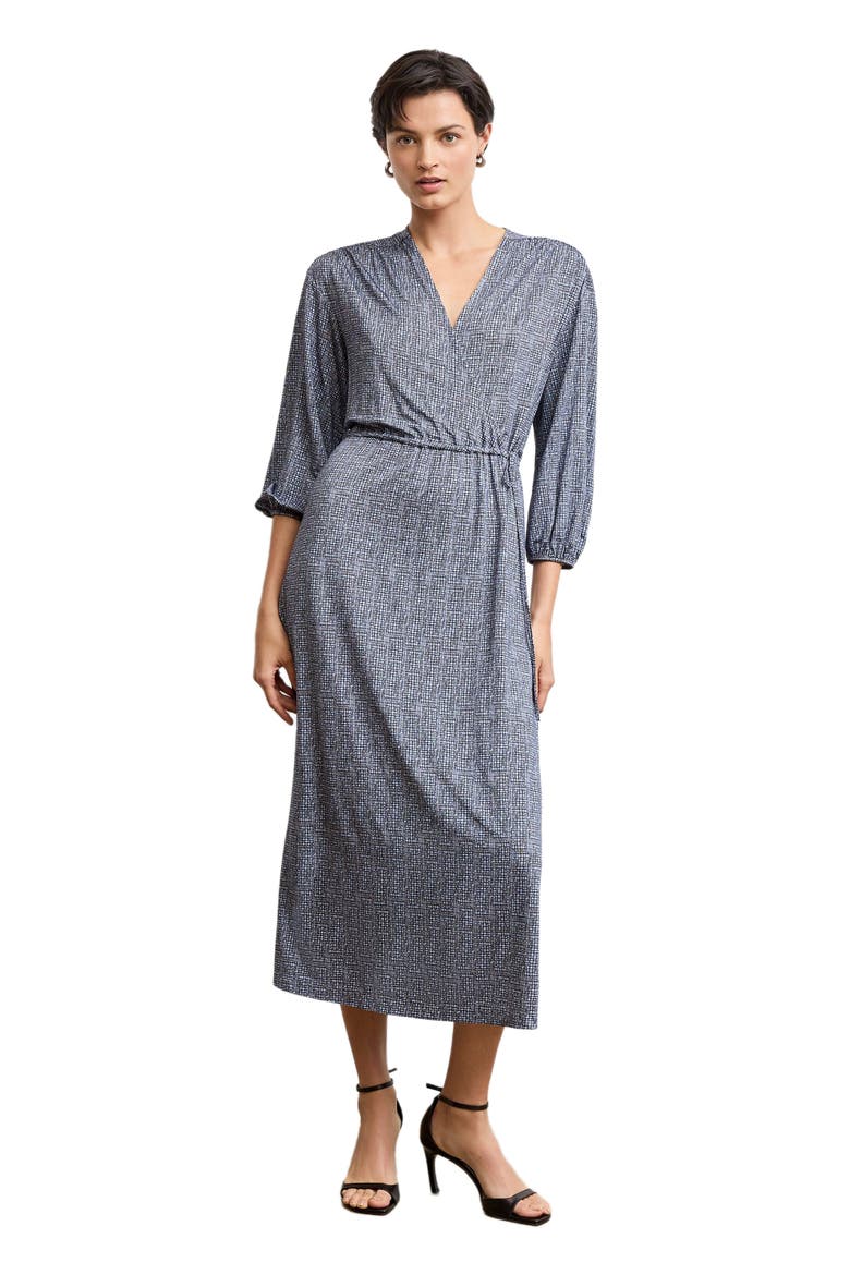 Hope Printed Jersey Wrap Dress, Alternate, color, Blueprint Sketch