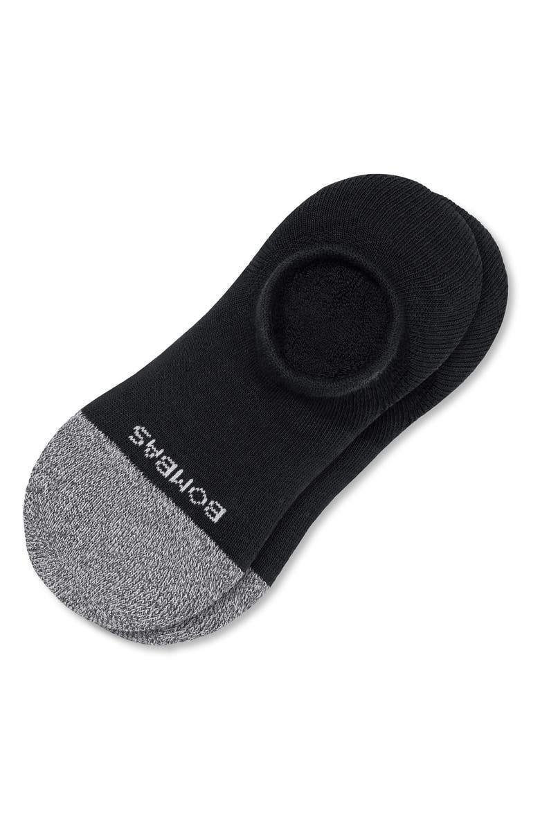 Bombas Solid Cushioned No-Show Socks, Main, color, Black