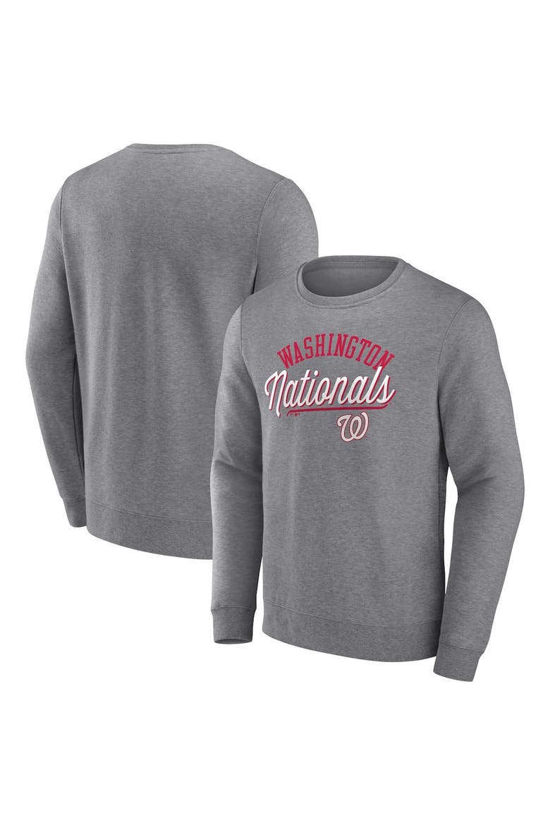 Men's Fanatics Branded Heather Gray Washington Nationals Simplicity Pullover Sweatshirt, Main, color, Heather Gray