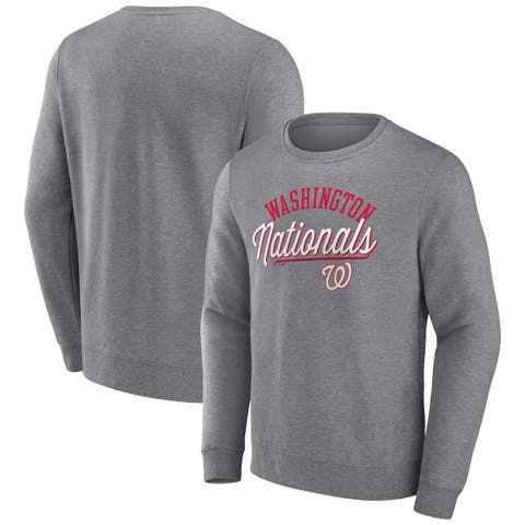 Men's Fanatics Branded Heather Gray Washington Nationals Simplicity Pullover Sweatshirt