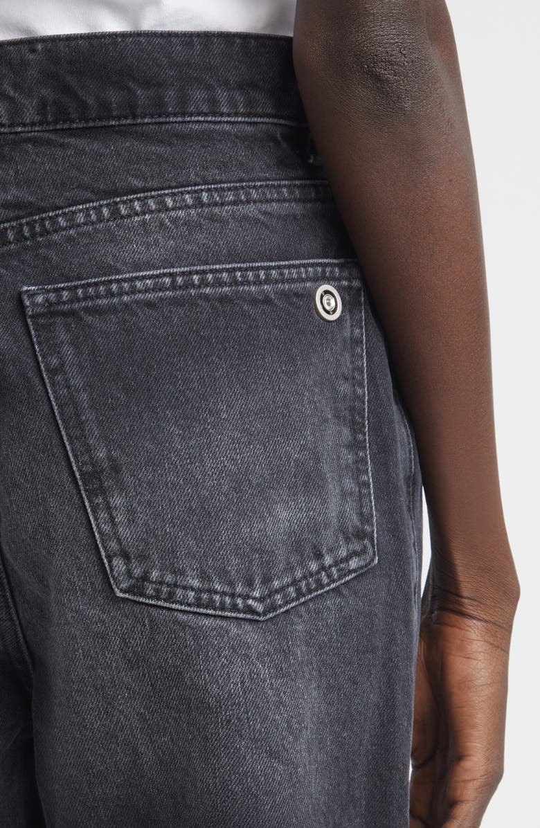 Area Crystal Knot Straight Leg Jeans, Alternate, color, Black